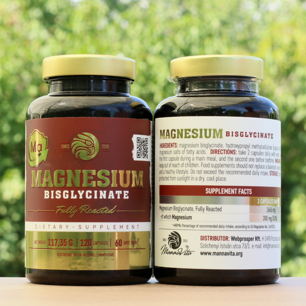 Mannavita MAGNÉSIUM Bisglycinate entièrement réagi • 120 pcs