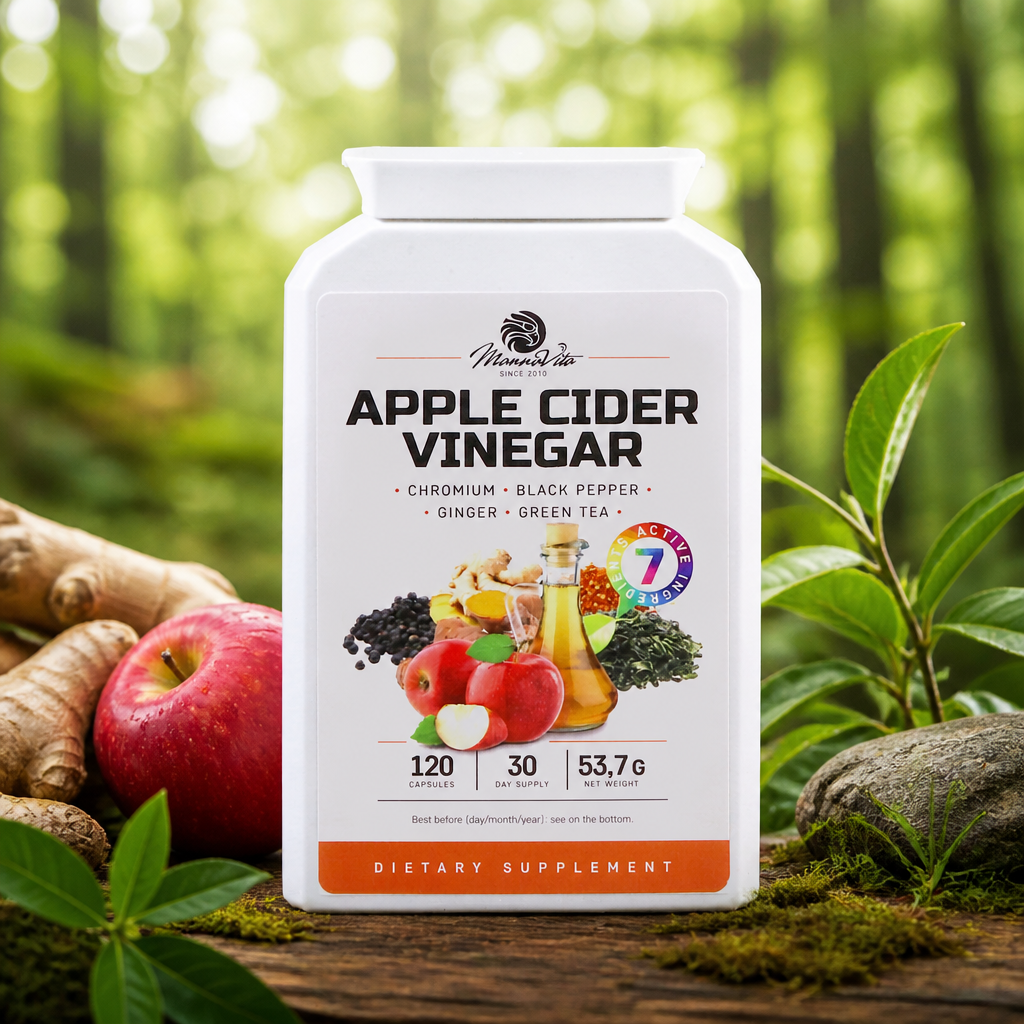 Mannavita complexe de Vinaigre de Cidre de pomme avec chrome • 120 gélules