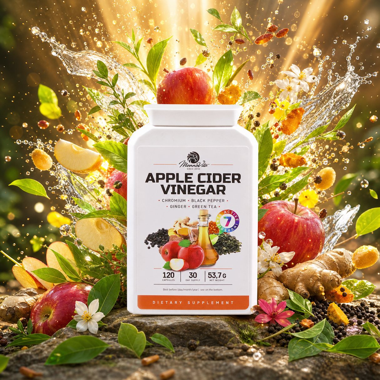 Mannavita complexe de Vinaigre de Cidre de pomme avec chrome • 120 gélules