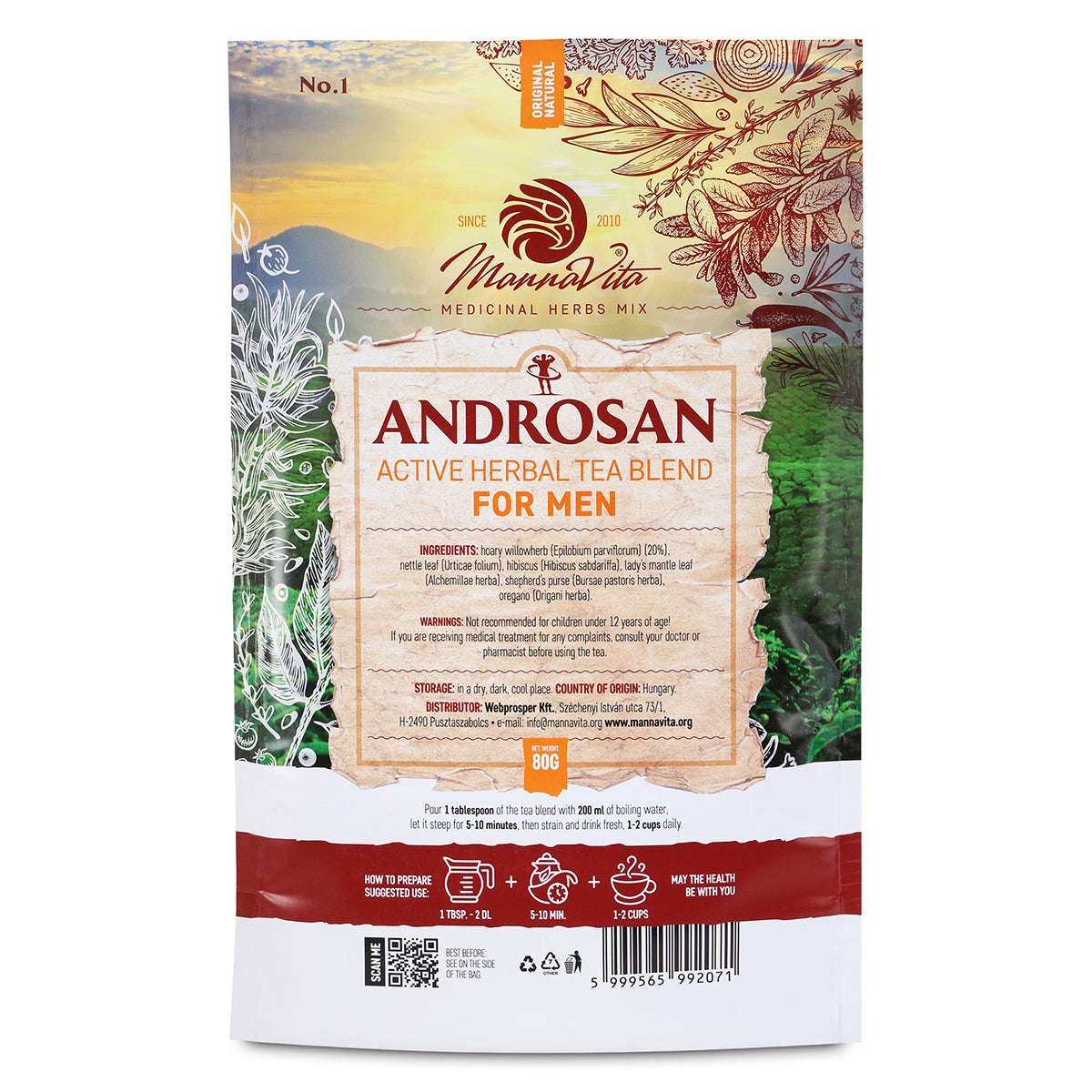 ANDROSAN mélange de tisane active aux herbes pour hommes • 80g