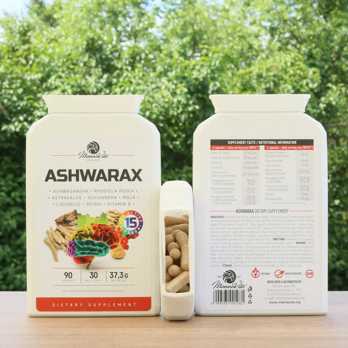 Ashwarax for anxiety, panic & insomnia relief • 90 capsules - Mannavita