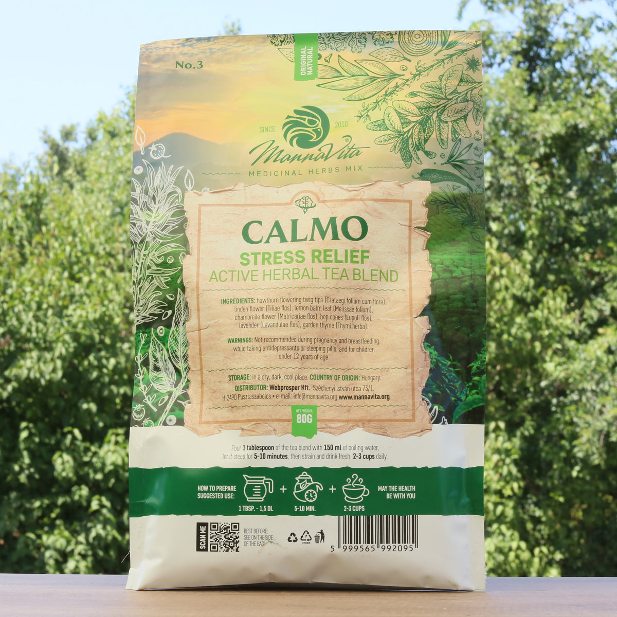 CALMO Mélange actif de tisane aux plantes anti-stress • 80g