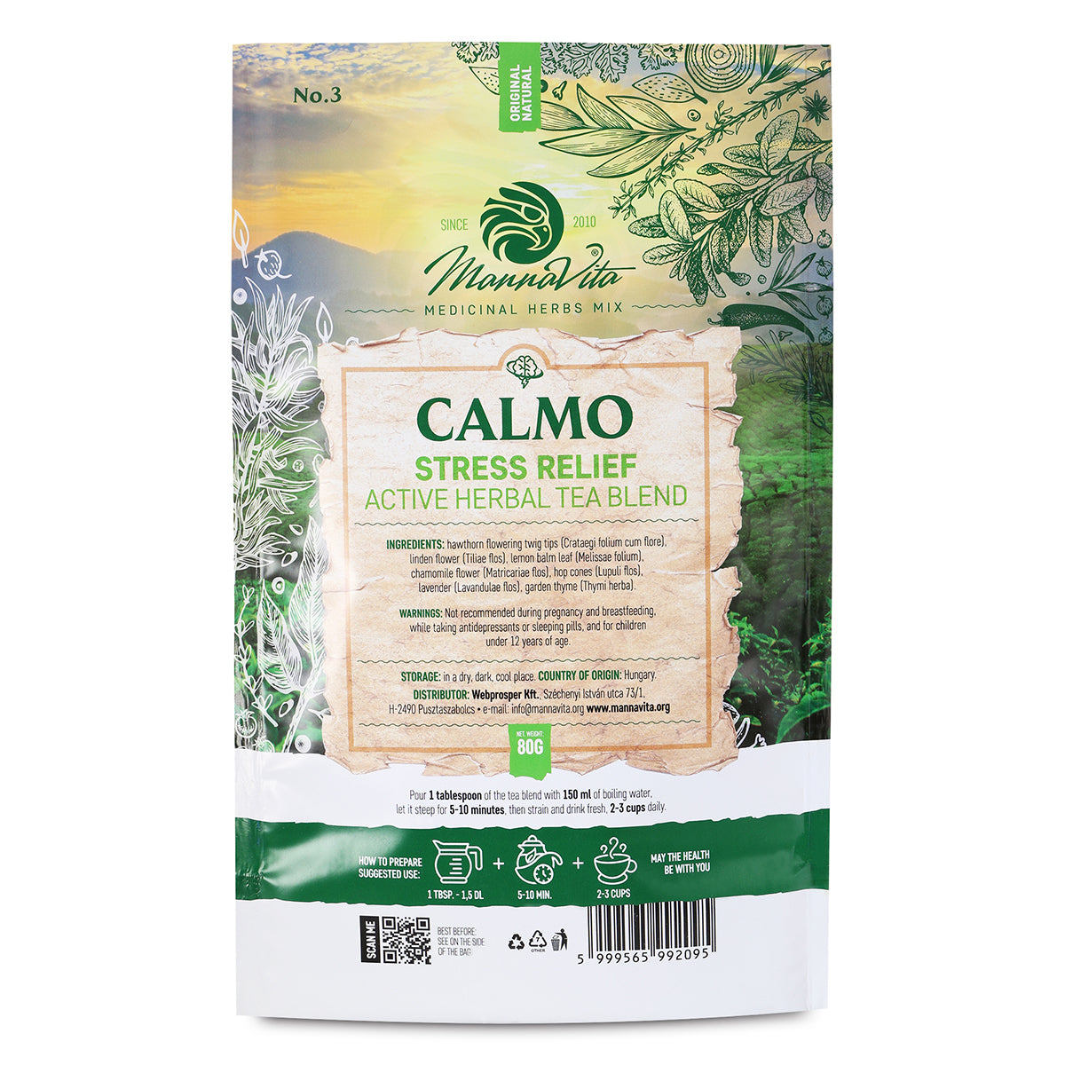 CALMO Mélange actif de tisane aux plantes anti-stress • 80g