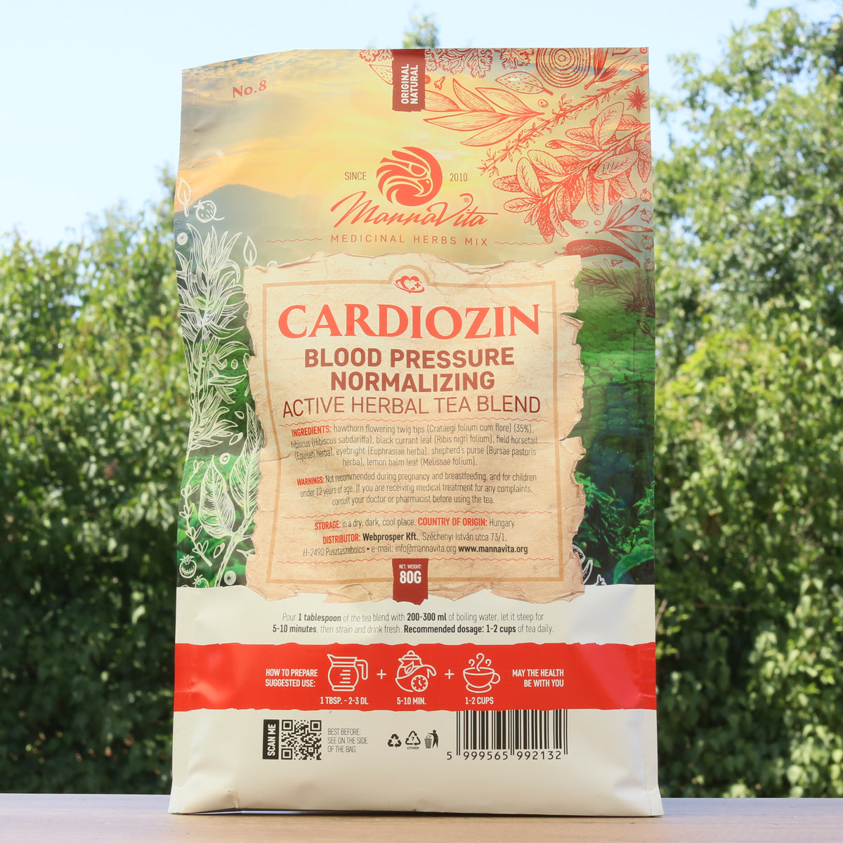 CARDIOZIN Mélange actif de tisane aux plantes pour normaliser la pression artérielle • 80g