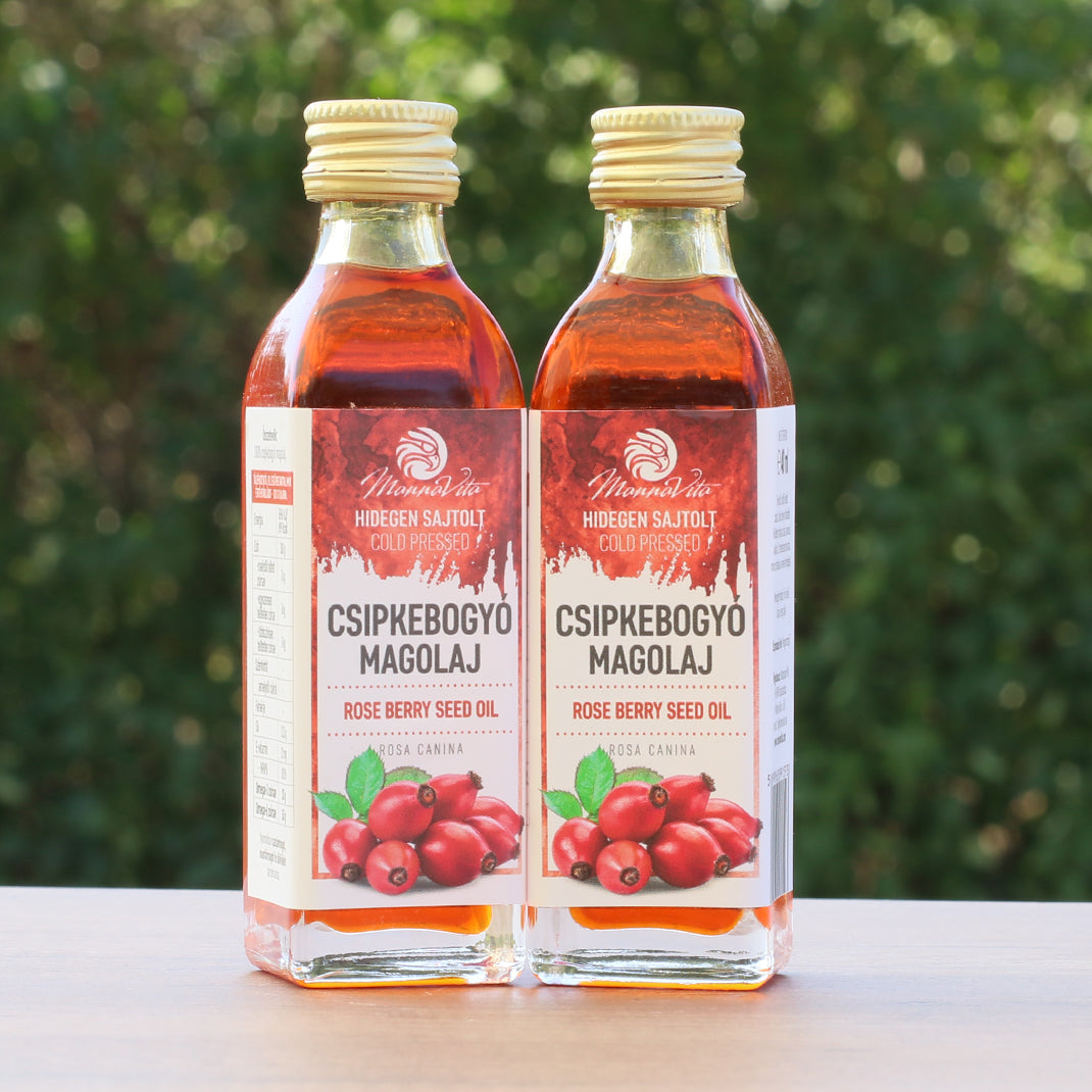 Huile de graines d’églantier pressée à froid hongroise Mannavita • 40 ml