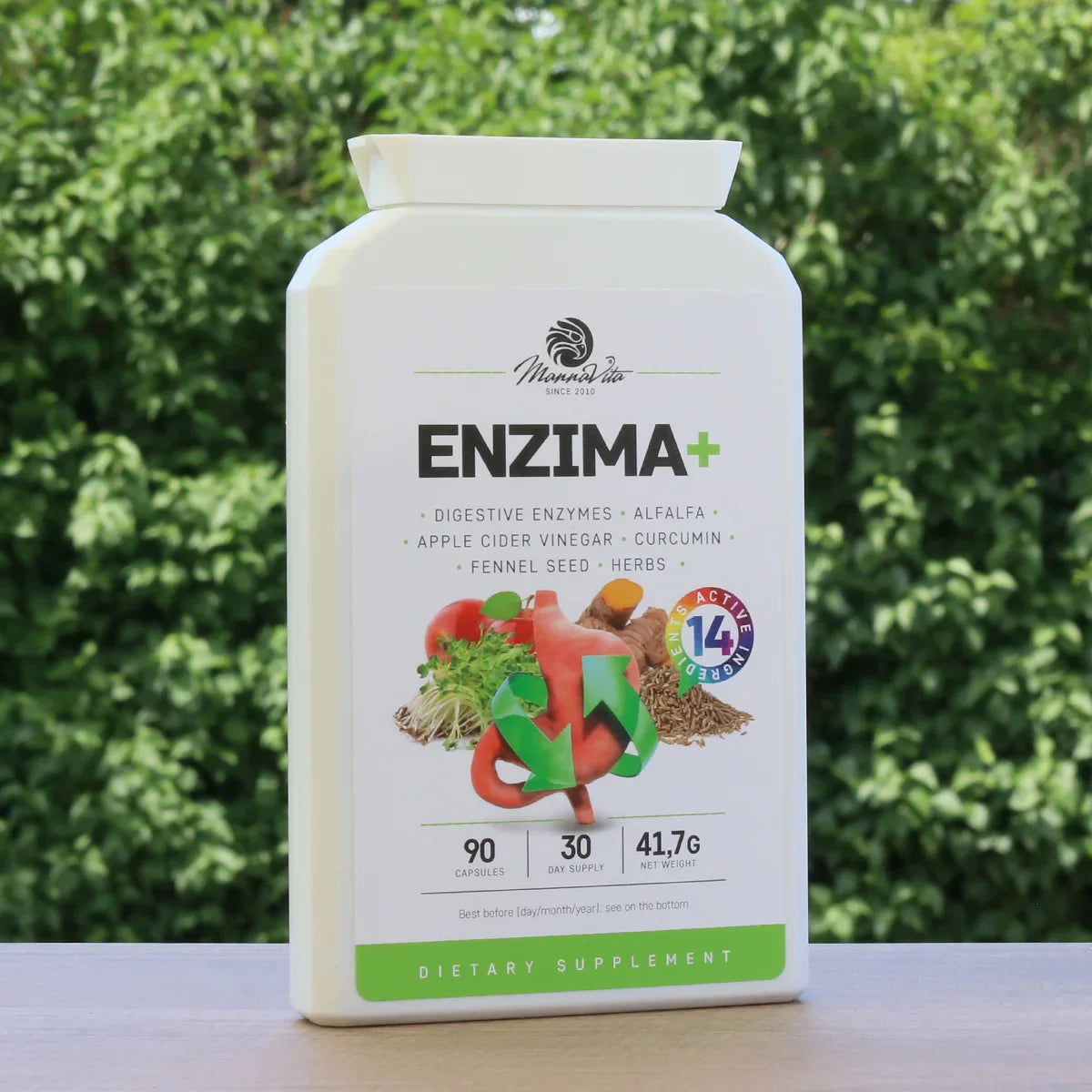 ENZIMA+ digestive enzymes complex with Betain HCL • 90 capsules - Mannavita