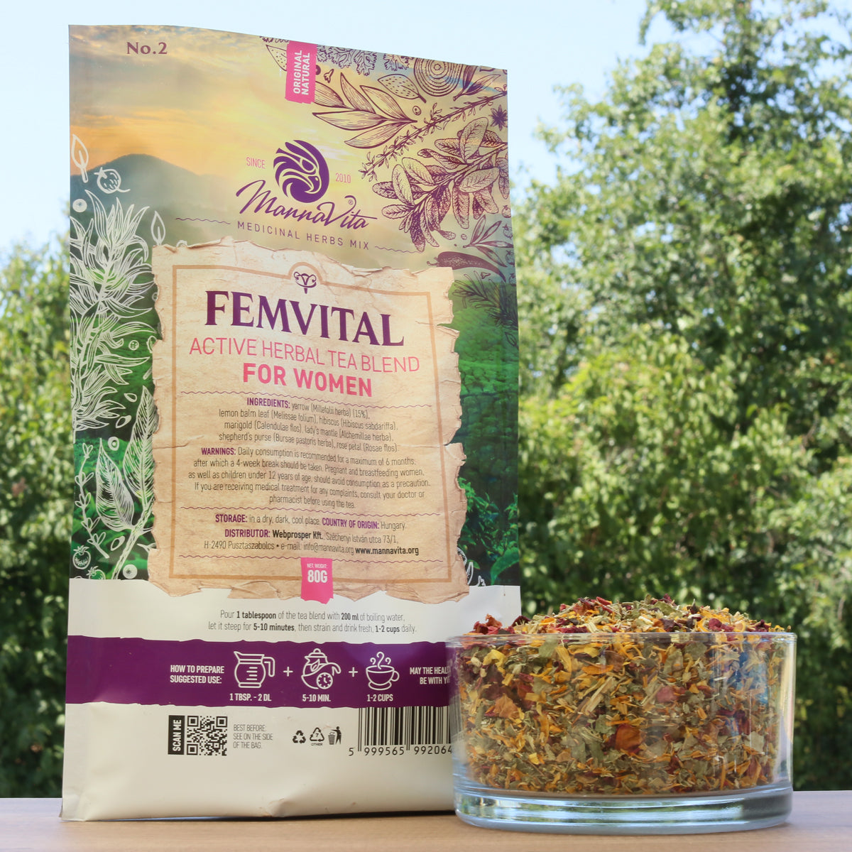 FEMVITAL mélange de tisane active aux herbes pour femmes • 80g
