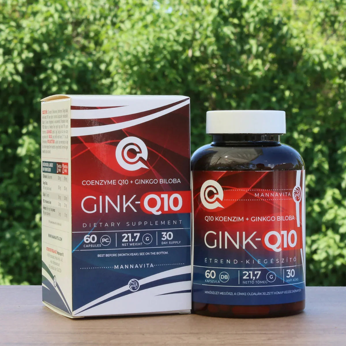 GINK-Q10 • Q10 Coenzyme + Ginkgo Biloba complex • 60 capsules - Mannavita