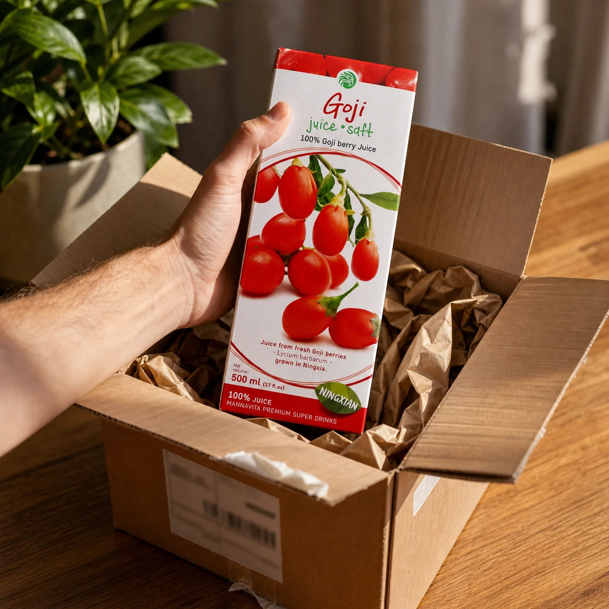 Mannavita Jus de baie de Goji 100 % pur pressé • 500 ml