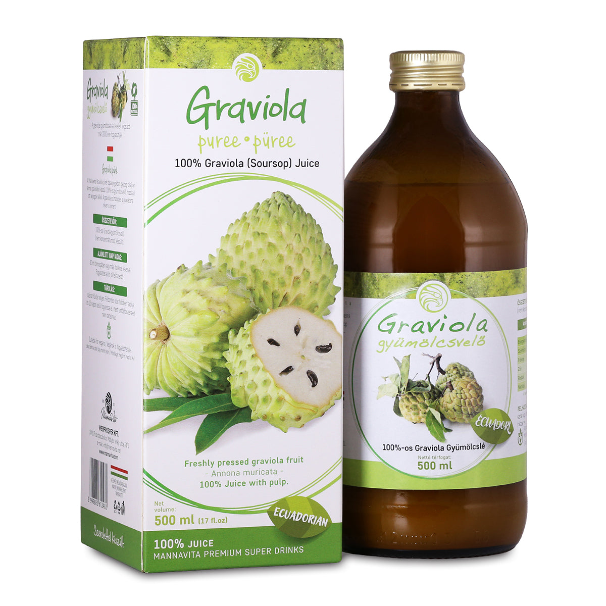 Mannavita Graviola purée 100 % pressée pure • 500 ml