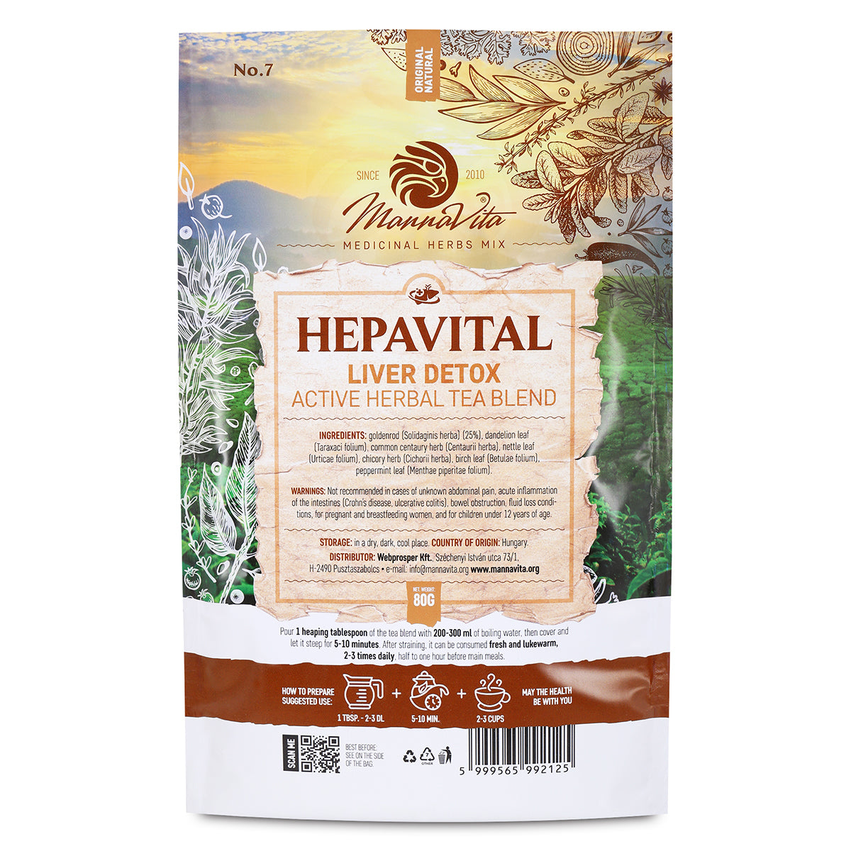 HEPAVITAL Détox du foie mélange de tisane active aux plantes • 80g
