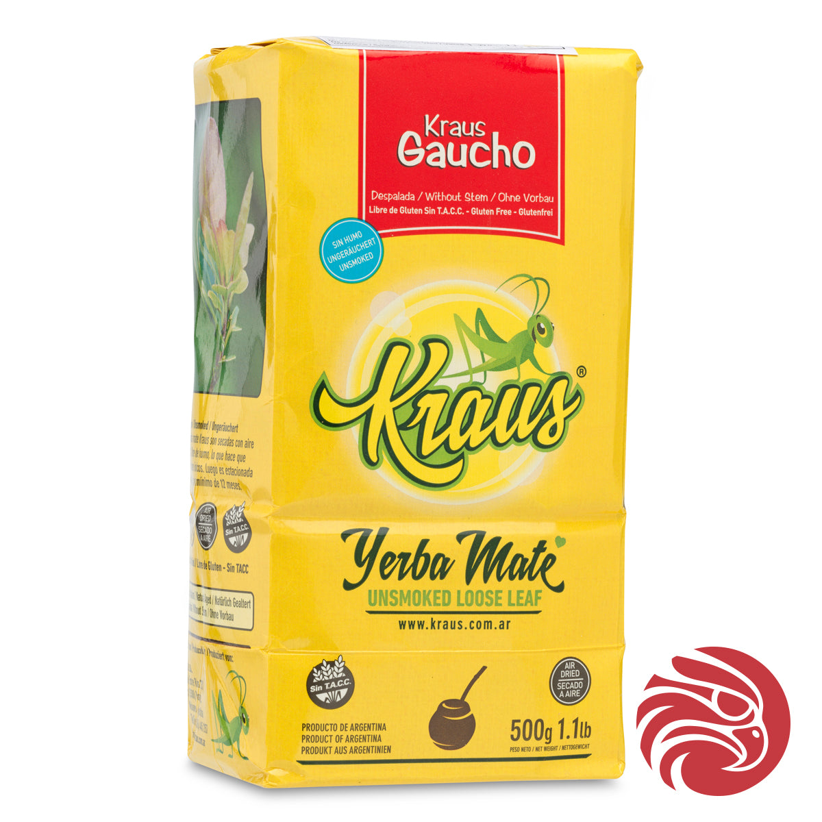 Yerba maté Kraus • Gaucho, Sin palo - Sans tiges • 500 g