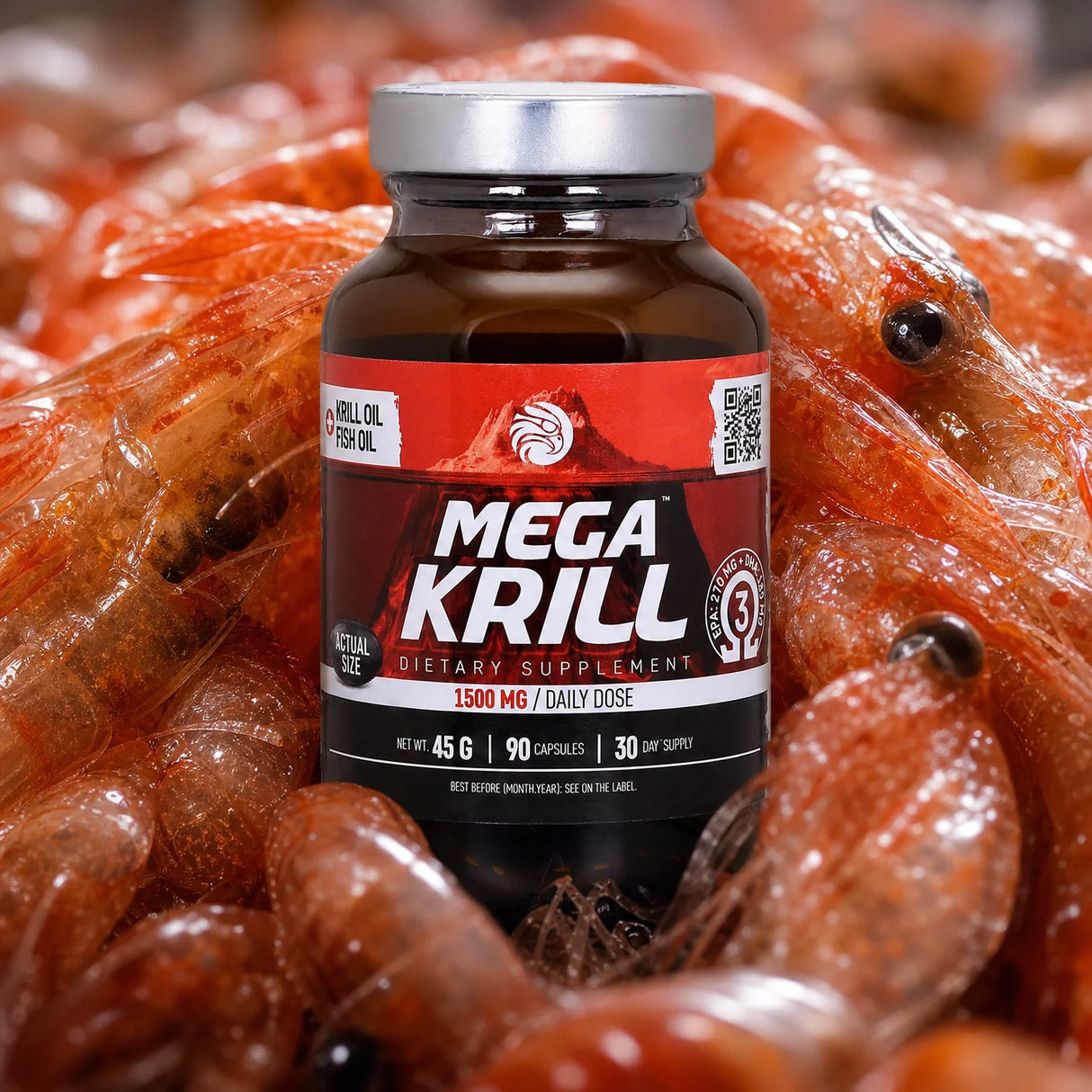 MegaKRILL, 1500 mg huile de krill + huile de poisson • 90 capsules