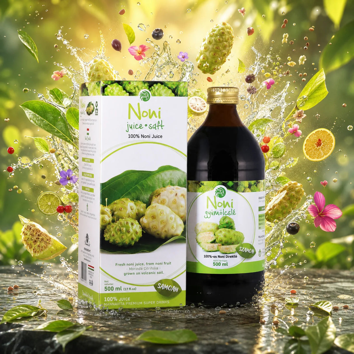 Mannavita Noni jus pur pressé 100 % • 500 ml