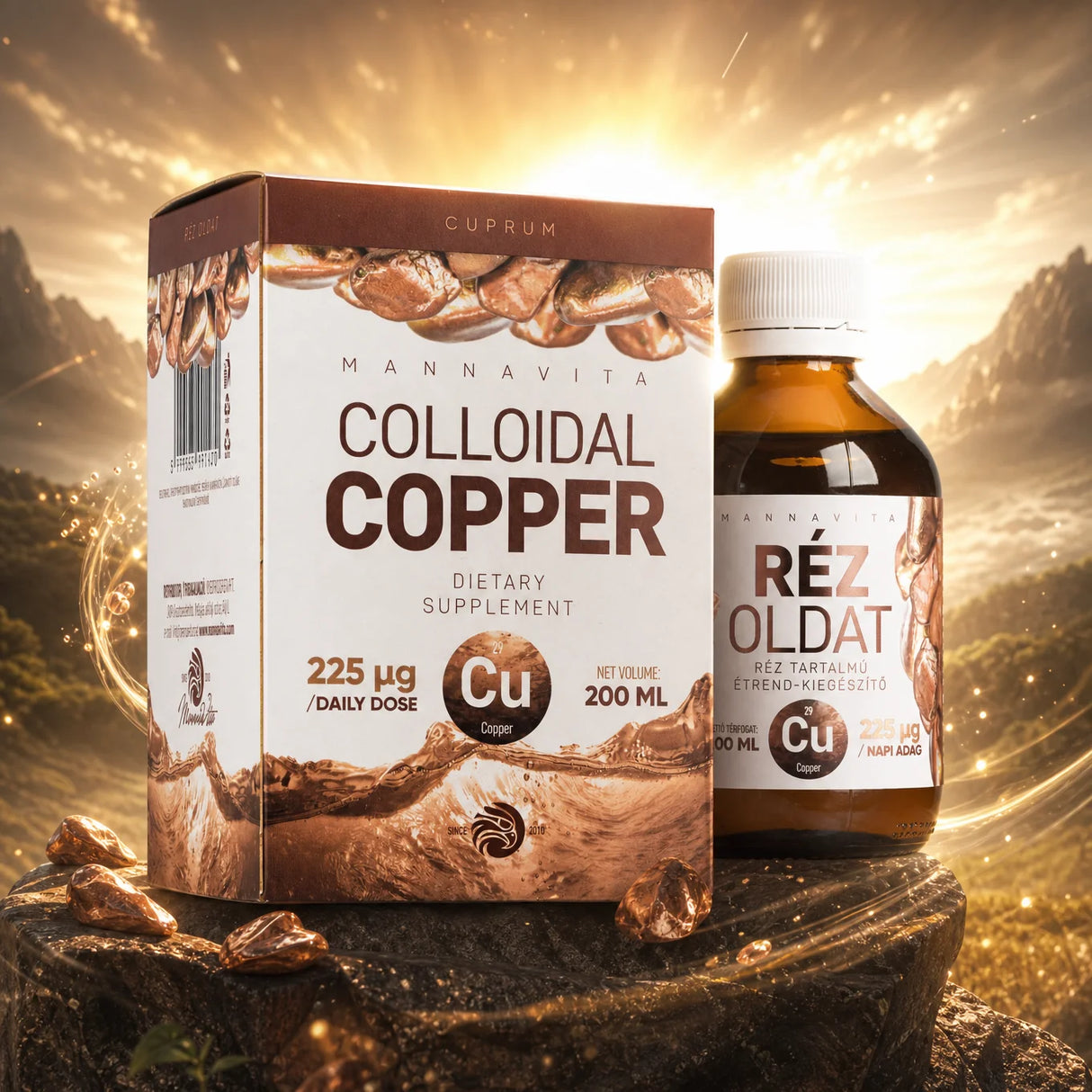 Mannavita Cuivre Colloïdal 225µg / dose quotidienne • 200ml