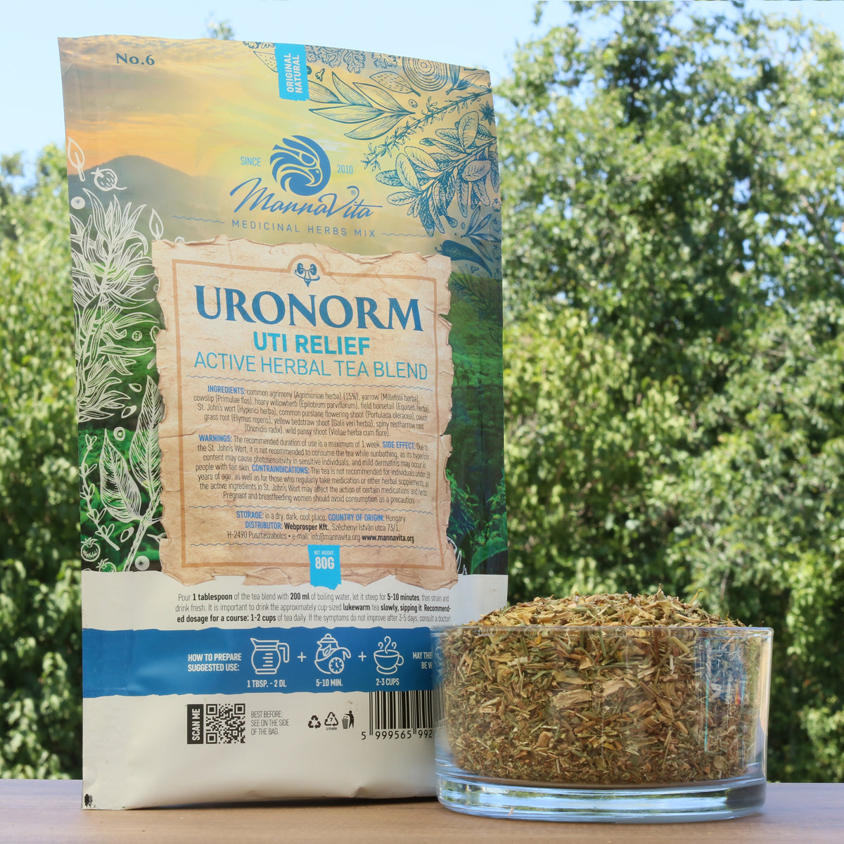 URONORM Mélange actif de tisane aux plantes pour soulager les infections urinaires (UTI) • 80g
