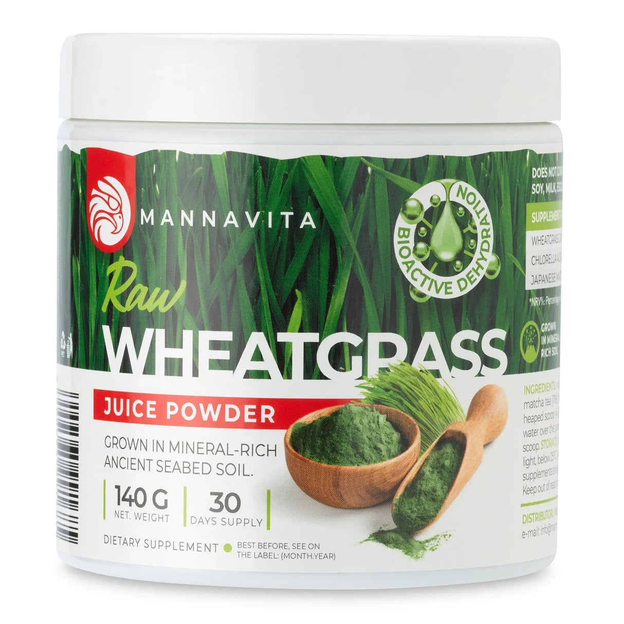 Mannavita raw wheatgrass juice powder • gluten-free • 140g - Mannavita