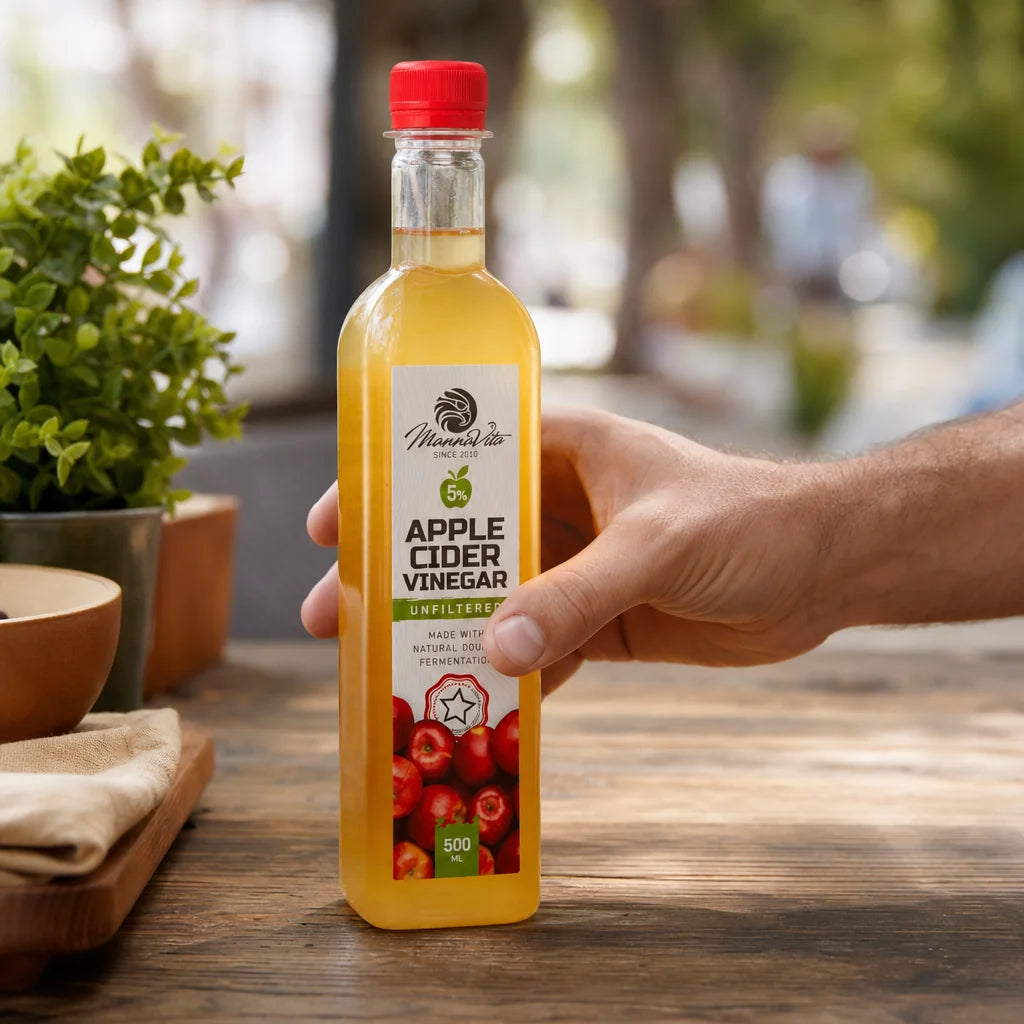 Mannavita Vinaigre de cidre de pomme, non filtré à double fermentation • 500 ml