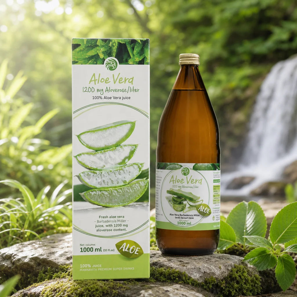 Mannavita Aloe vera jus pur pressé à 100 % • 1000 ml