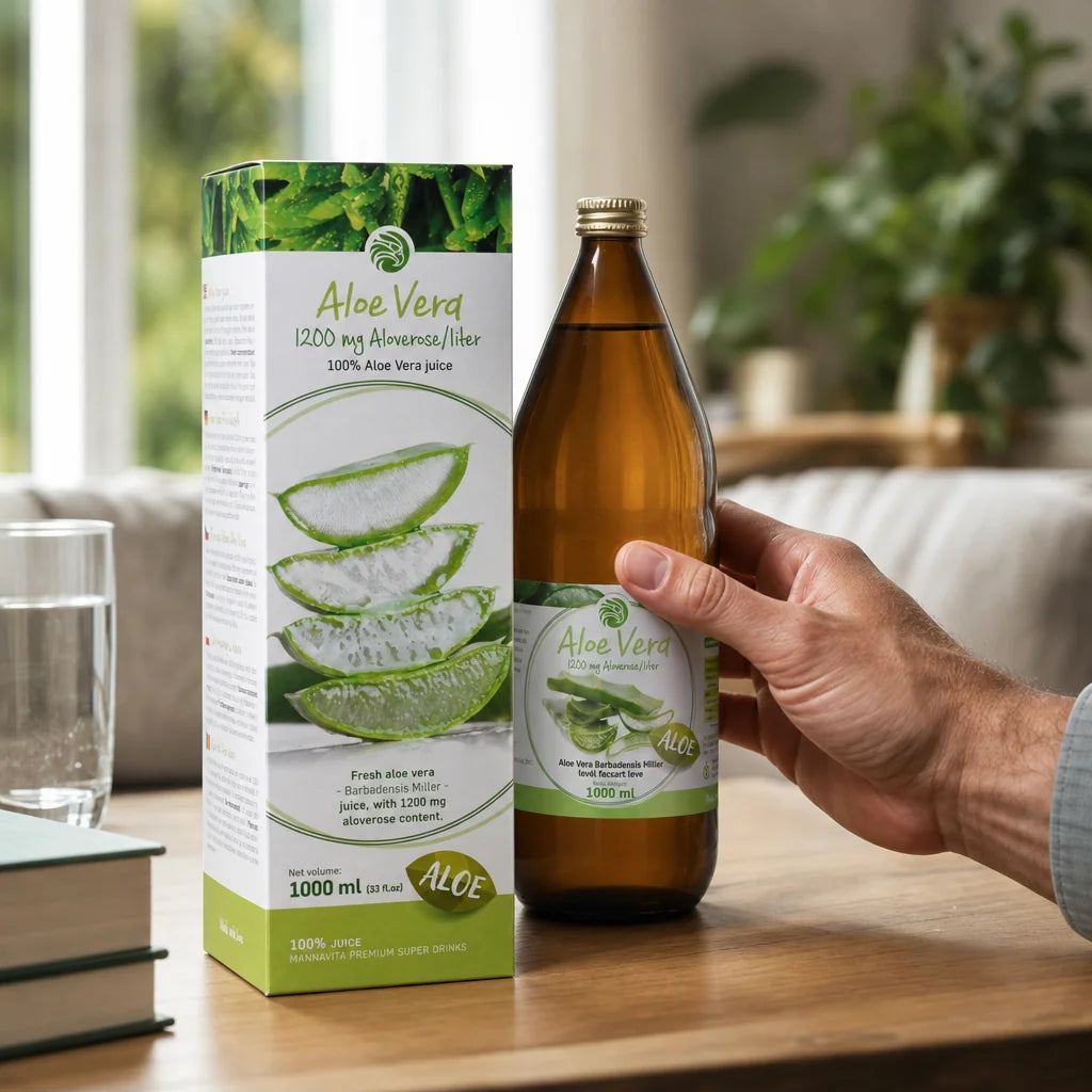 Mannavita Aloe vera jus pur pressé à 100 % • 1000 ml