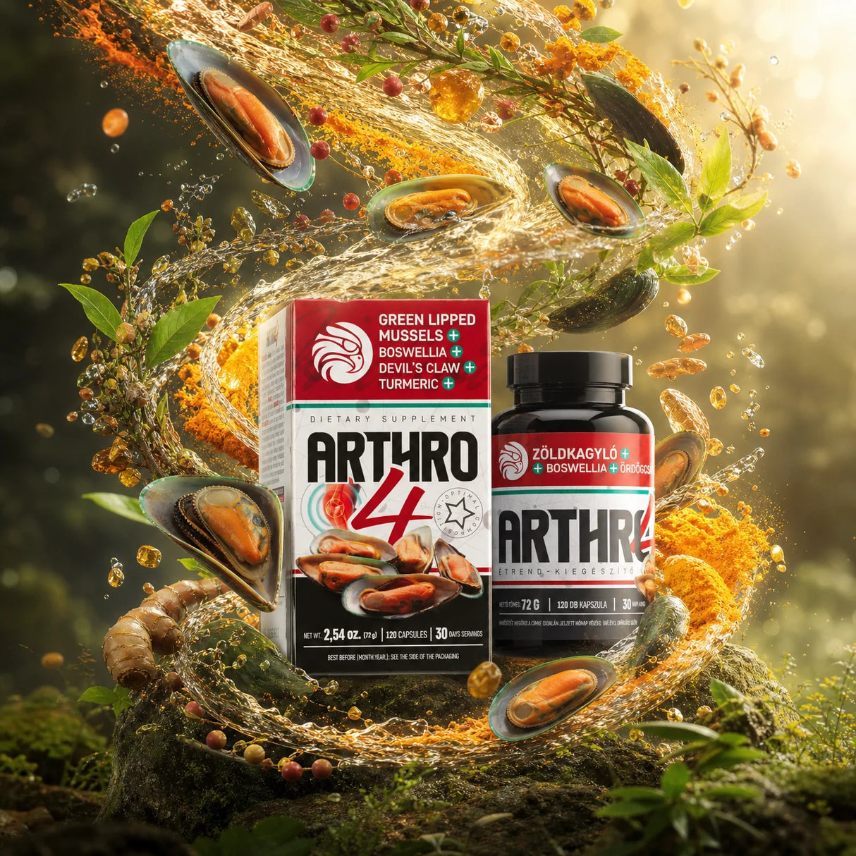 ARTHRO4 • Complexe articulations + cartilage • avec Moule à Lèvres vertes • 120 capsules