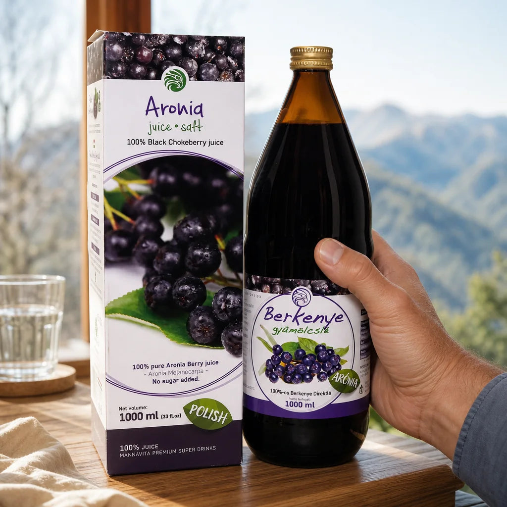 Mannavita Jus d'aronia 100% pur pressé • 1000 ml