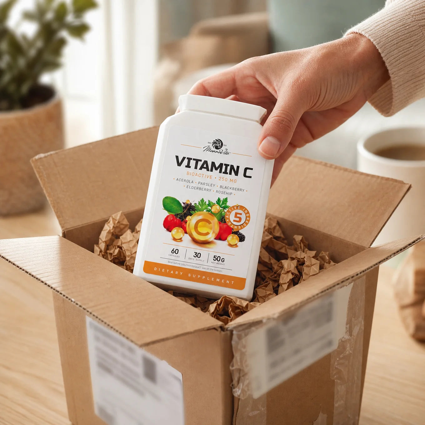 Mannavita Complexe de Vitamine C • 250 mg bioactif • 60 gélules