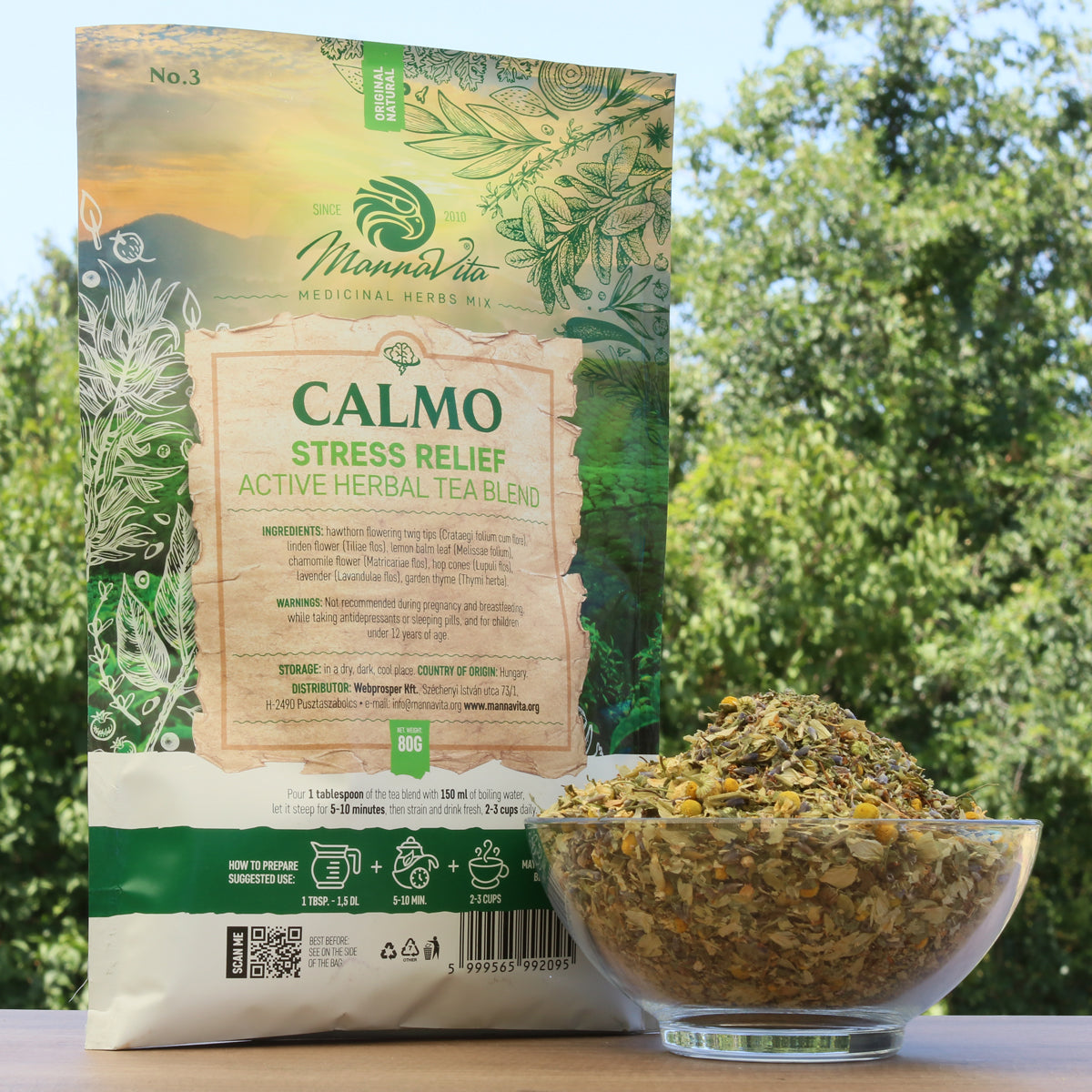 CALMO Mélange actif de tisane aux plantes anti-stress • 80g