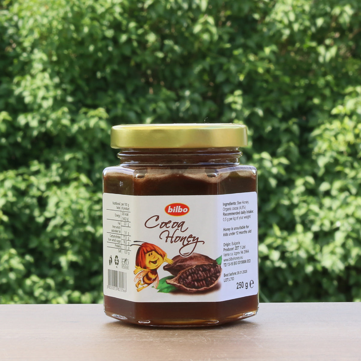 Miel de cacao cru Bilbo • 250 g