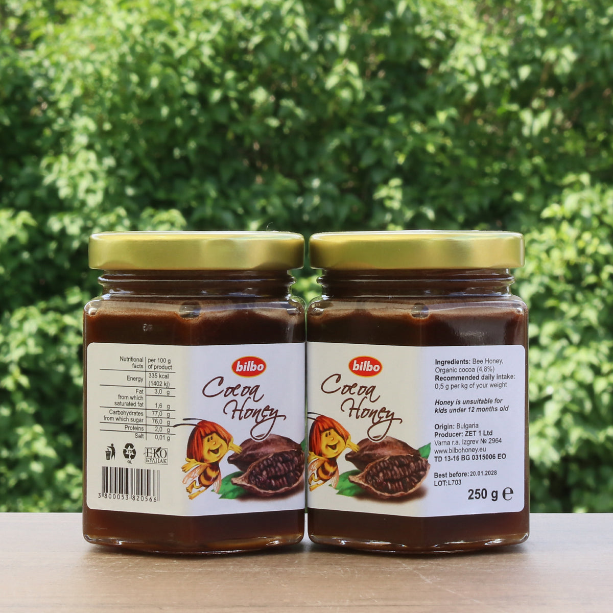 Miel de cacao cru Bilbo • 250 g