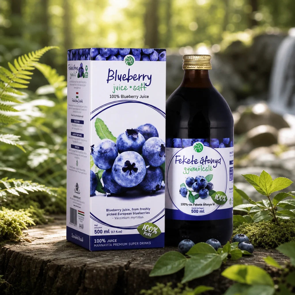 Mannavita Jus de Myrtille 100% pur pressé • 500 ml