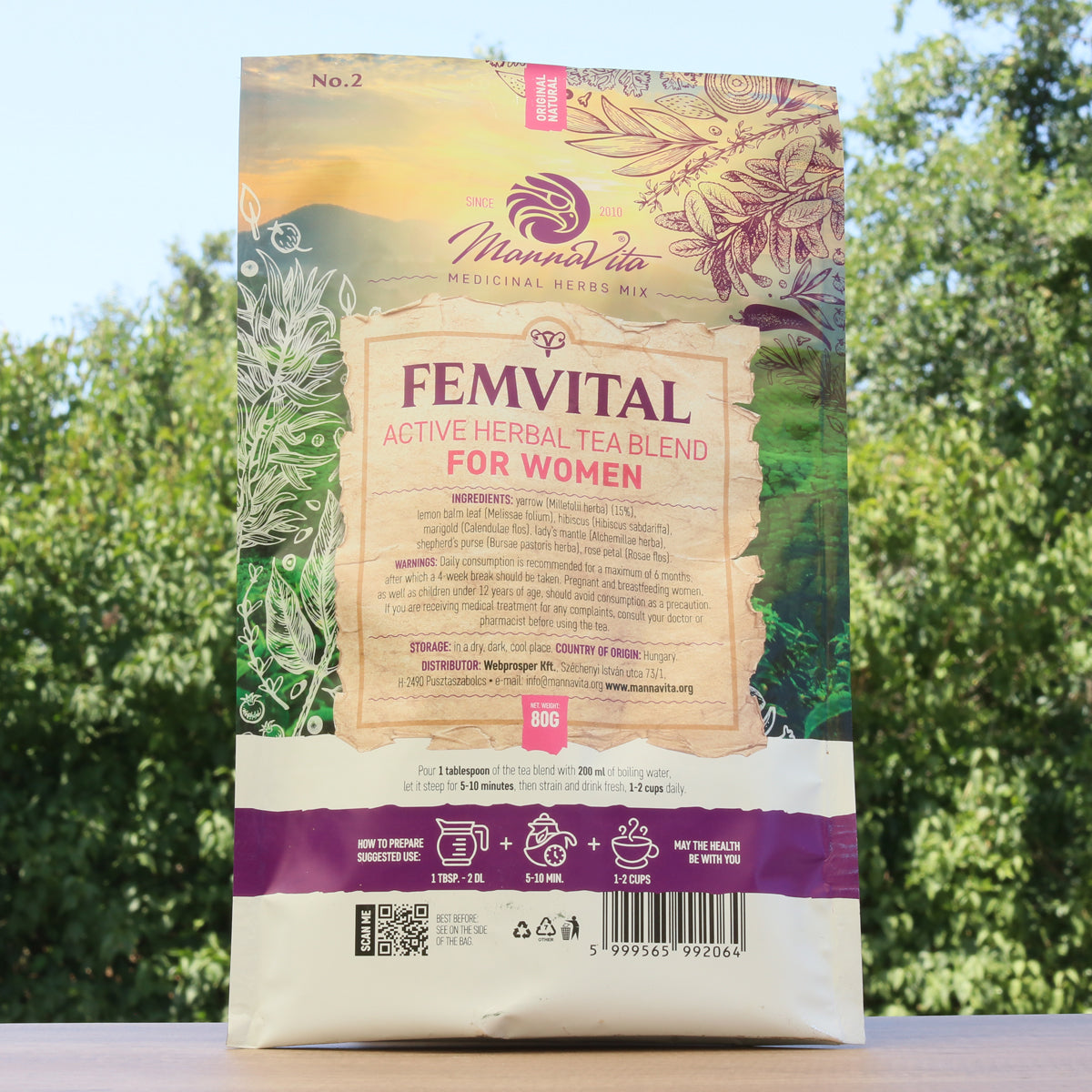 FEMVITAL mélange de tisane active aux herbes pour femmes • 80g