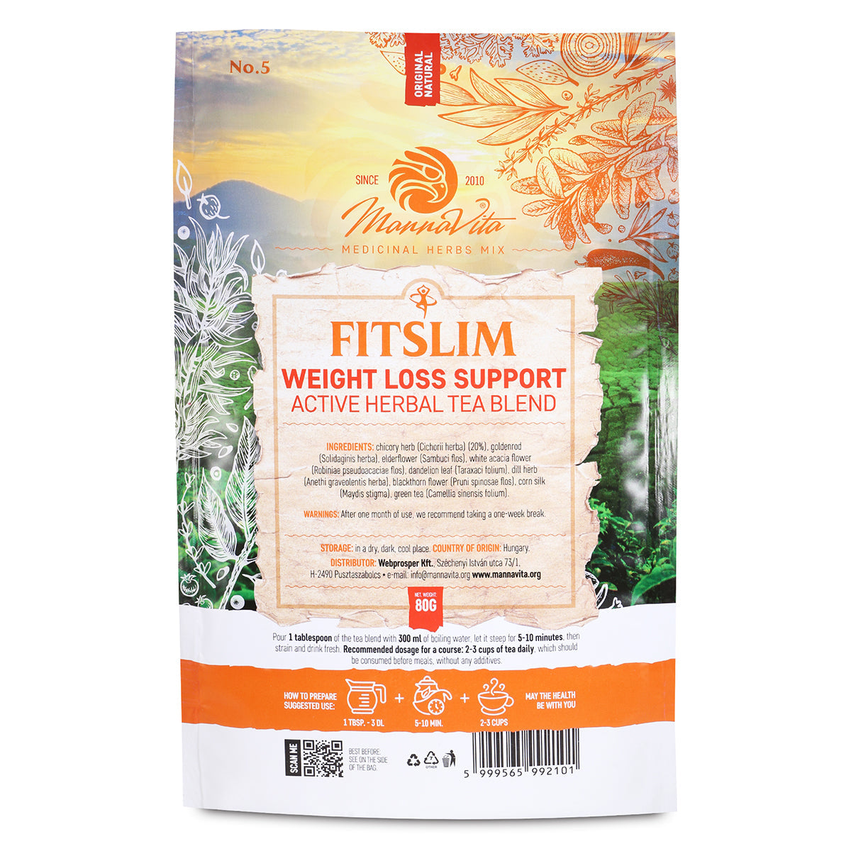 FITSLIM Mélange actif de tisane aux herbes pour le soutien à la perte de poids • 80g