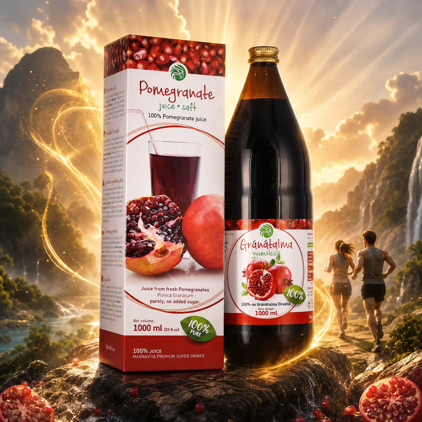 Mannavita Jus de grenade pur pressé à 100 % • 1000 ml
