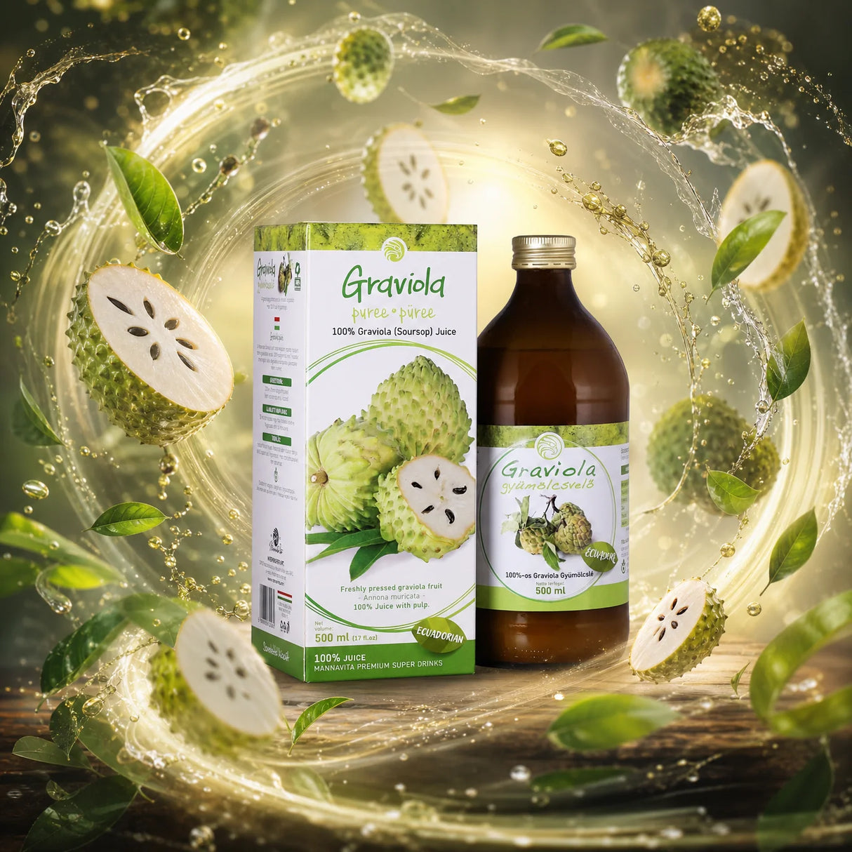 Mannavita Graviola purée 100 % pressée pure • 500 ml