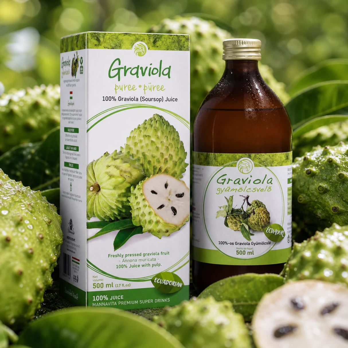 Mannavita Graviola purée 100 % pressée pure • 500 ml