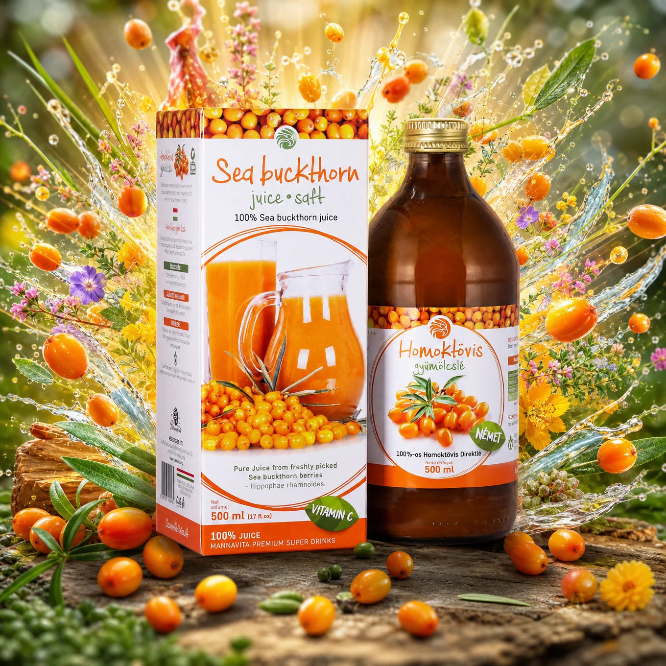 Mannavita Jus pur de Argousier 100 % pressé • 500 ml