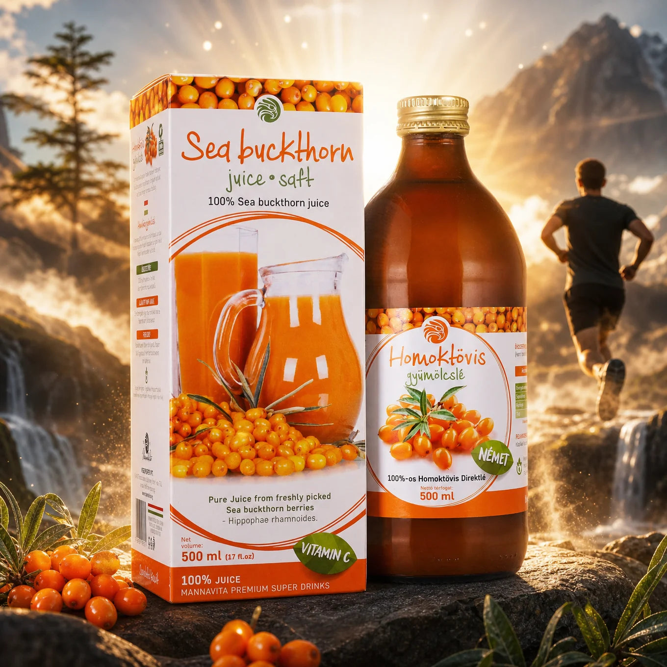 Mannavita Jus pur de Argousier 100 % pressé • 500 ml