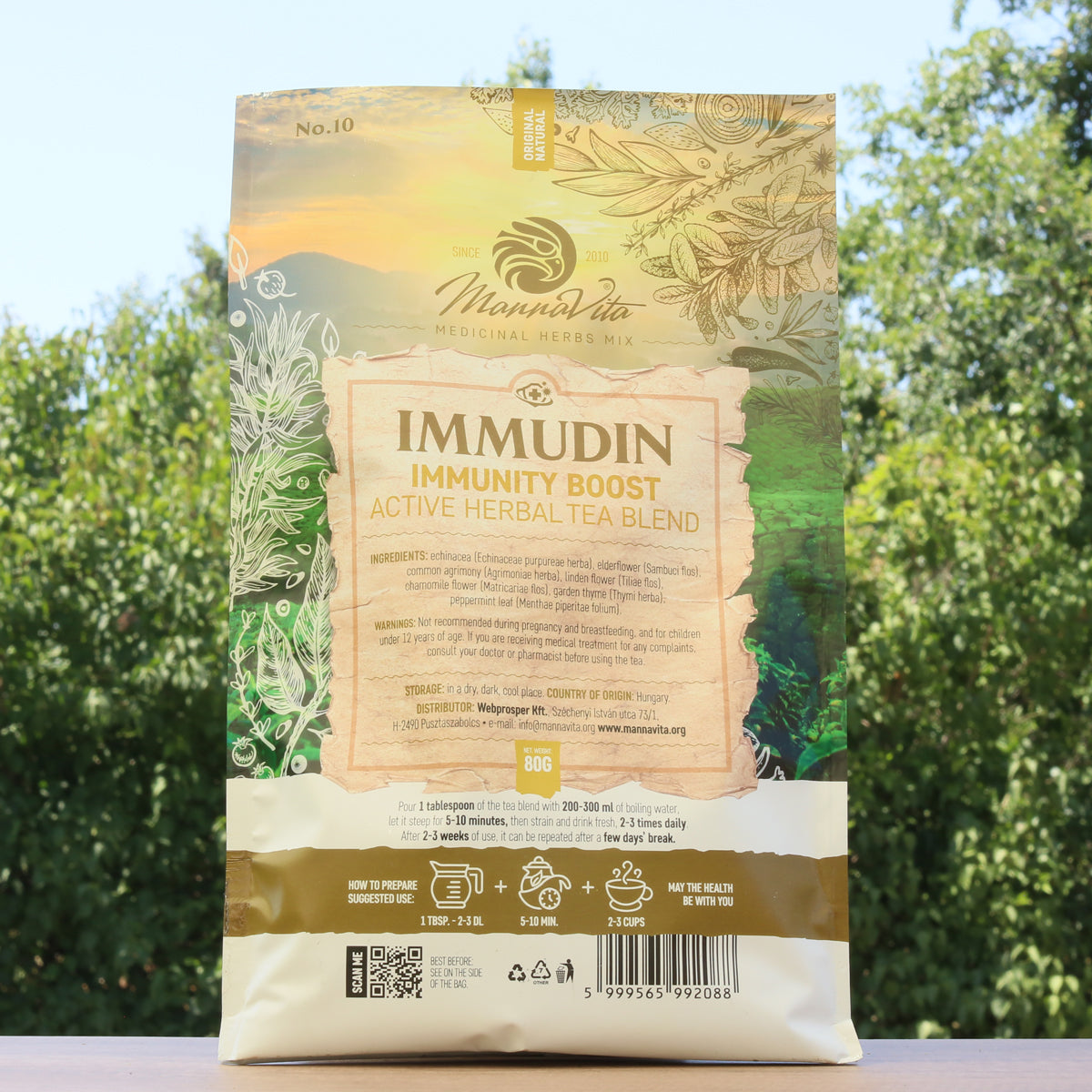 IMMUDIN Mélange actif de tisane aux plantes stimulant l’immunité • 80g