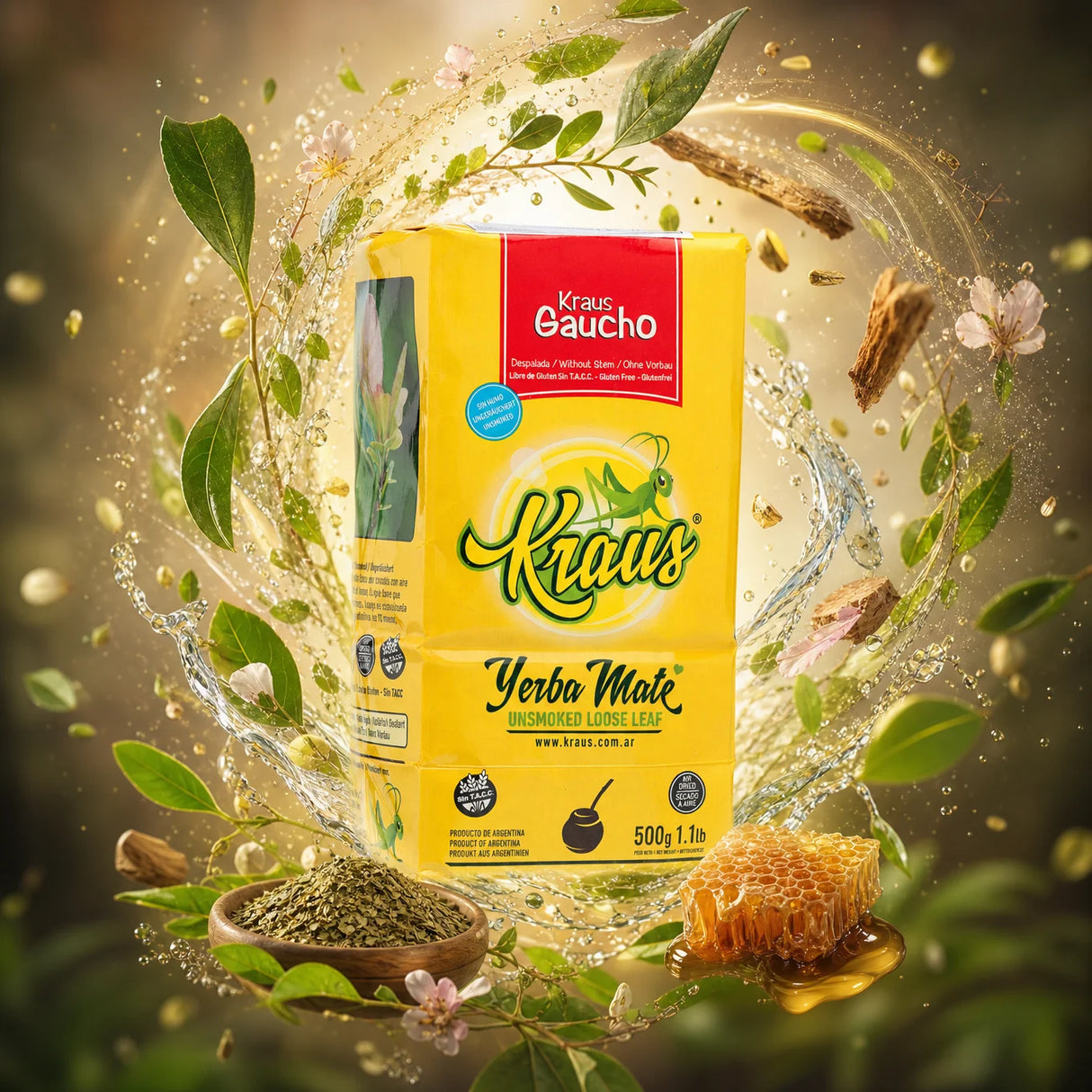 Thé de yerba maté Kraus • Elaborada, con palo • 500 g