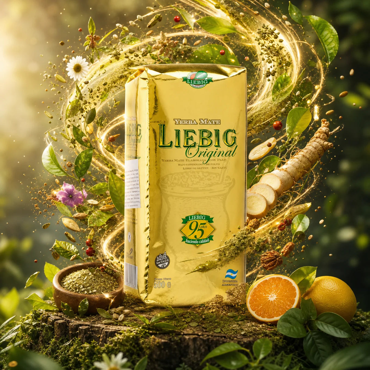 Thé maté yerba Liebig Original • Élaboré avec tiges • 500 g
