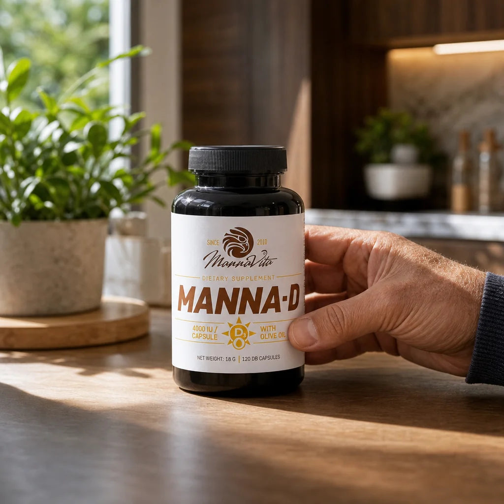 MANNA-D Vitamine D3 dans l'huile d'olive 4000 UI • 120 gélules