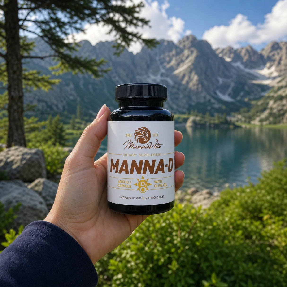 MANNA-D Vitamine D3 dans l'huile d'olive 4000 UI • 120 gélules