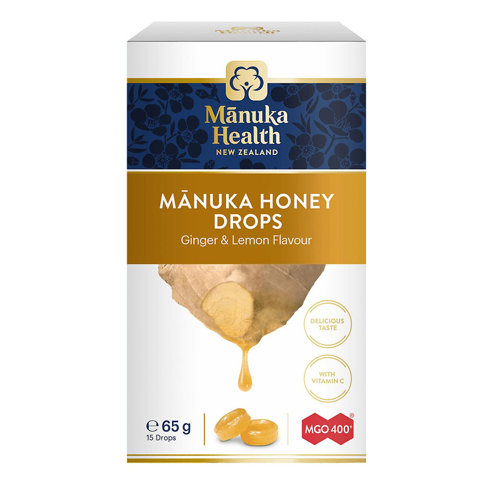 Pastilles au miel de Manuka avec gingembre et citron naturels • 15 pièces