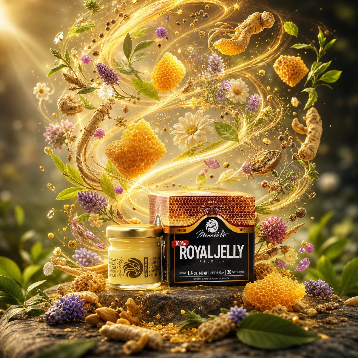 Mannavita Premium Gelée royale pure fraîche • 2,5 % 10-HDA • 40 g