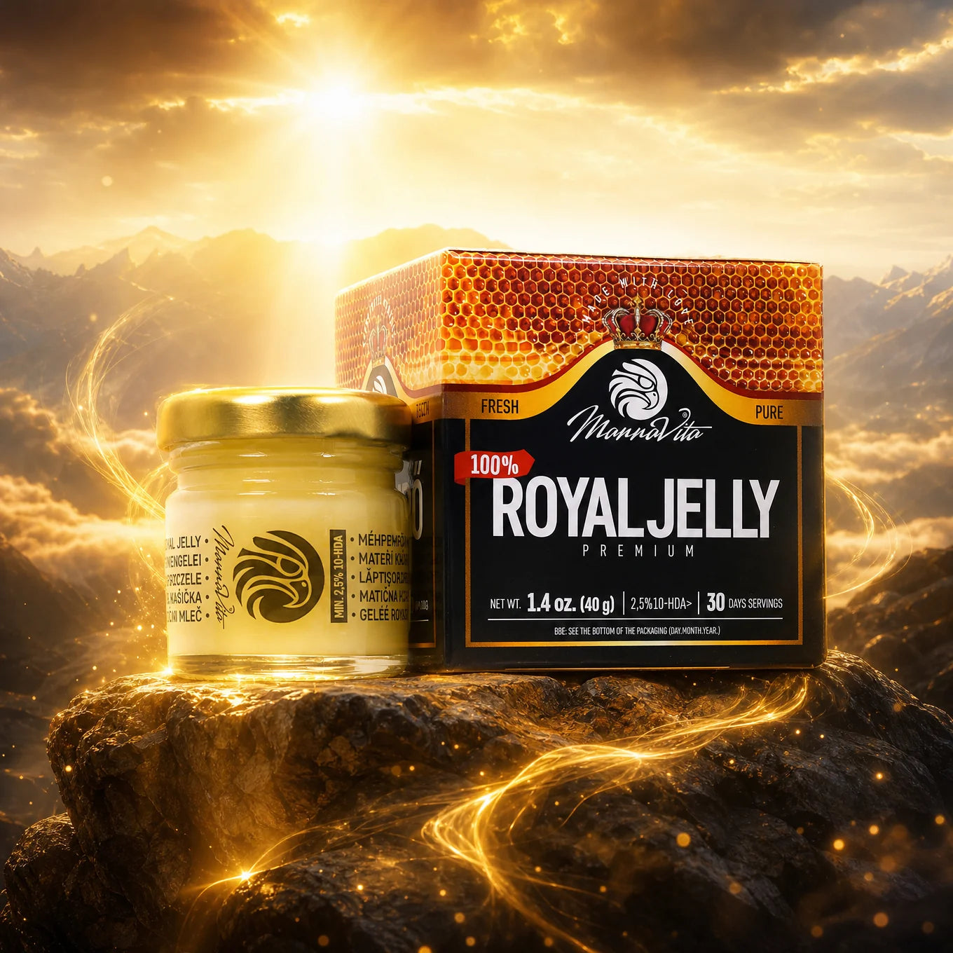 Mannavita Premium Gelée royale pure fraîche • 2,5 % 10-HDA • 40 g