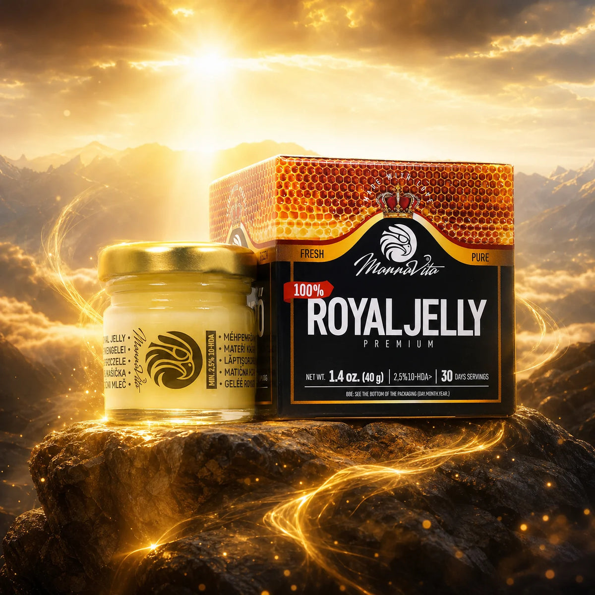 Mannavita Premium Gelée royale pure fraîche • 2,5 % 10-HDA • 40 g