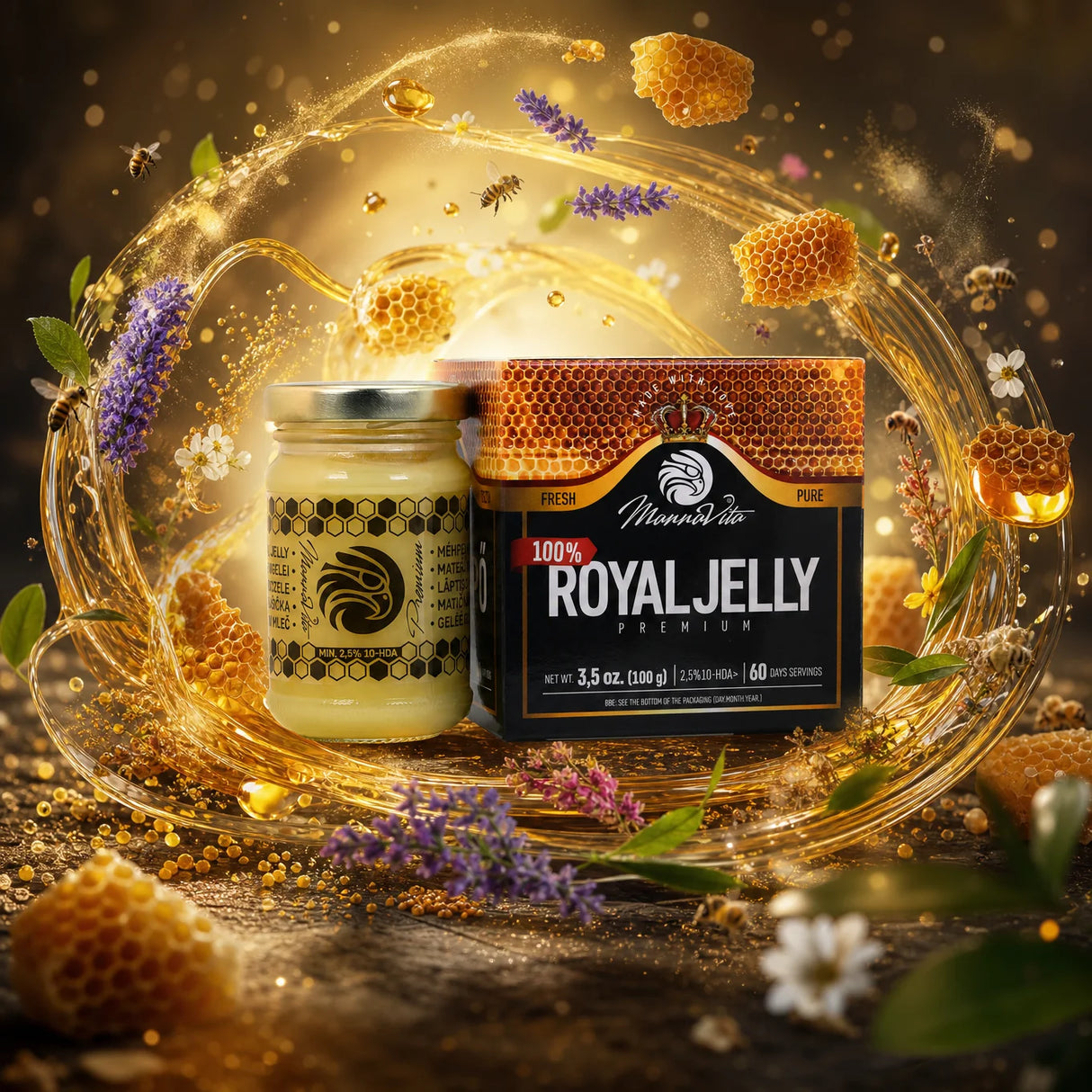 Mannavita Premium Gelée Royale pure fraîche • 2,5 % 10-HDA • 100 g
