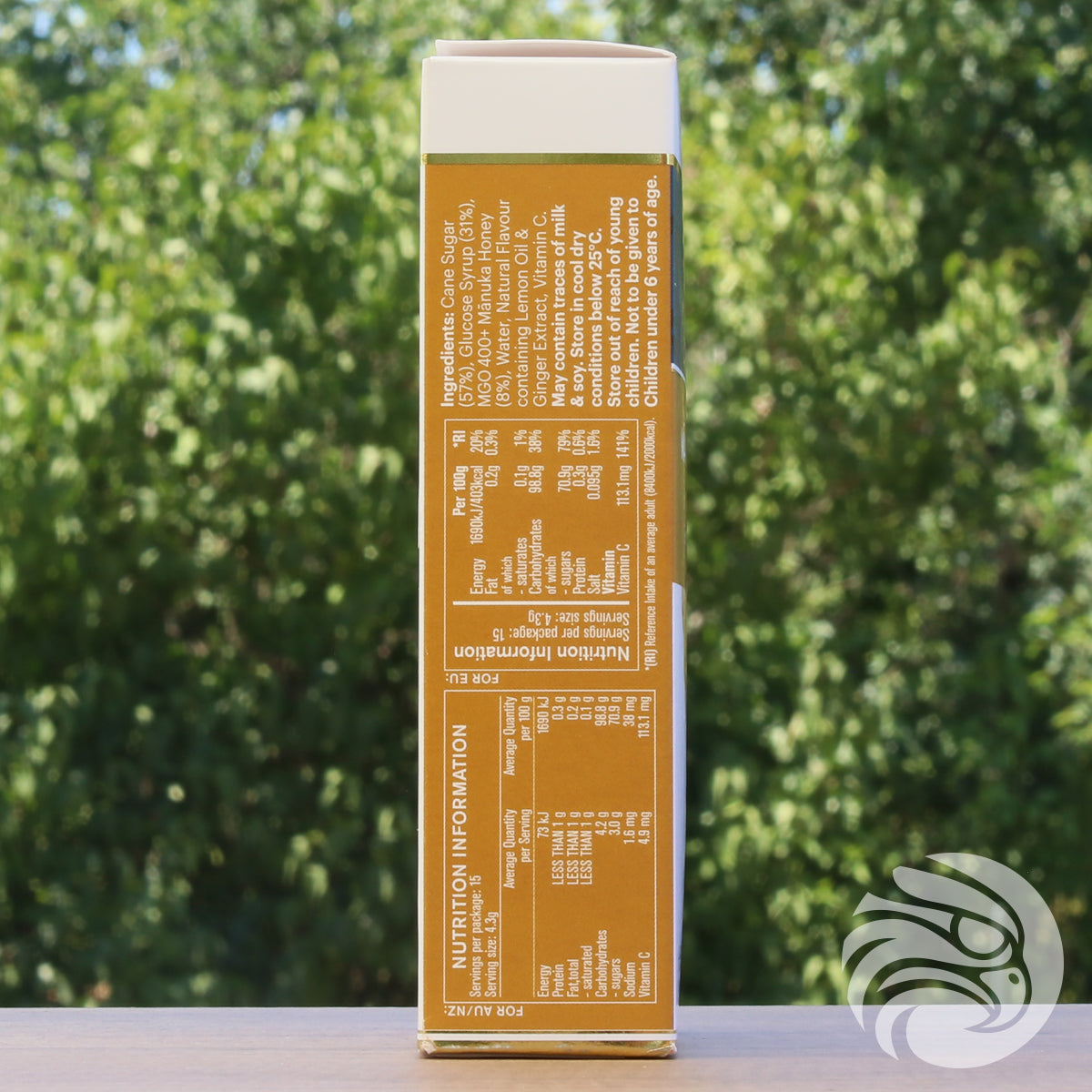 Pastilles au miel de Manuka avec gingembre et citron naturels • 15 pièces
