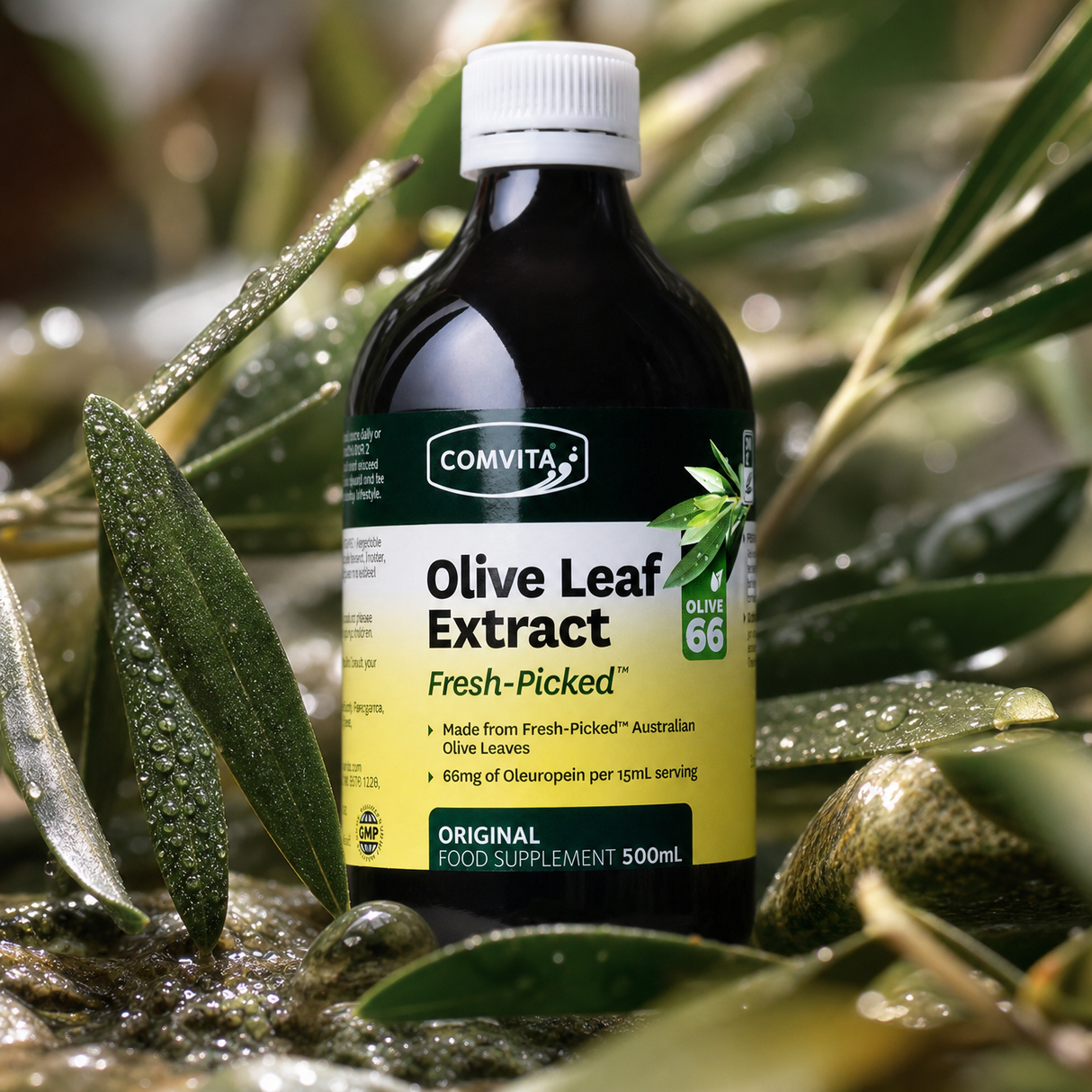 Extrait liquide de feuille d’olivier Comvita • 500 ml
